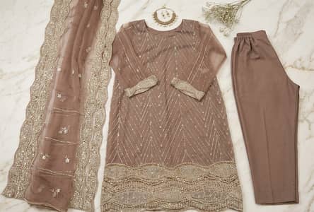 Luxury stiched Net katdana work suit