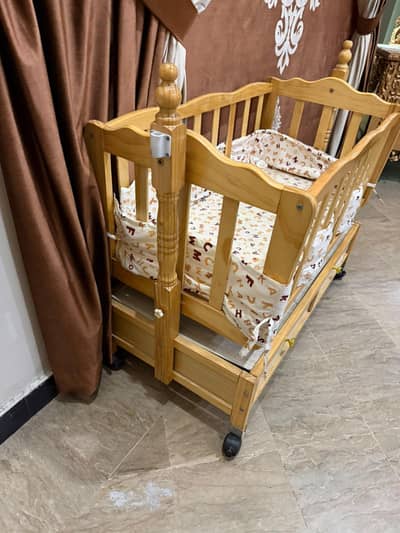 wooden baby cot