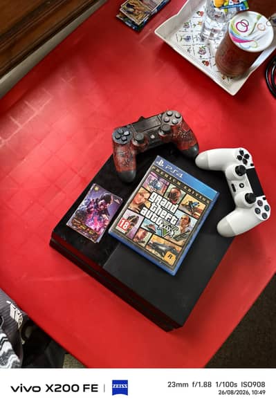 Ps4 fat 500gb with 2 controllers and 6 games , 20 days ps plus extra