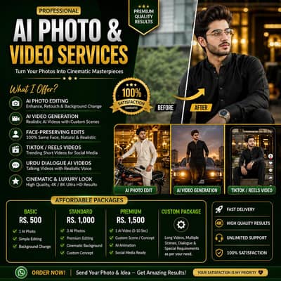 AI Photo Editing & AI Video Generation | Professional Service
