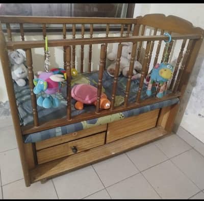 Baby Cot with matttress and bedding good condition