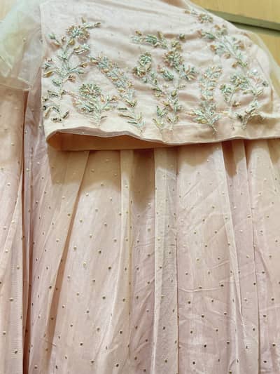 Brand New Peach Embroidered Lehenga Choli 3pc - Fancy Dress