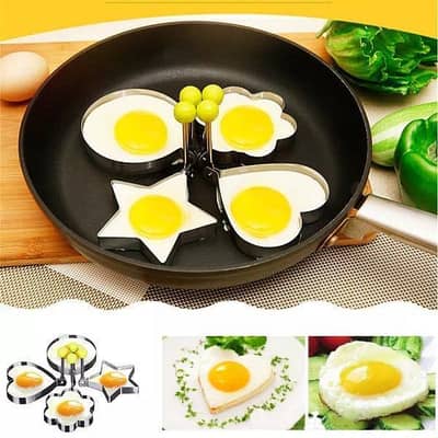 Egg Mold Set with 4 Shapes for Breakfast & Dinner
