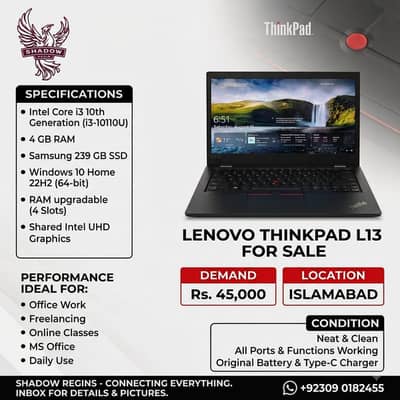 Lenovo Thinkpad L13 for Sale