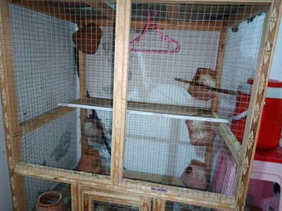 Parrots cage,big cage,cage with kaujays,cage,wood cage