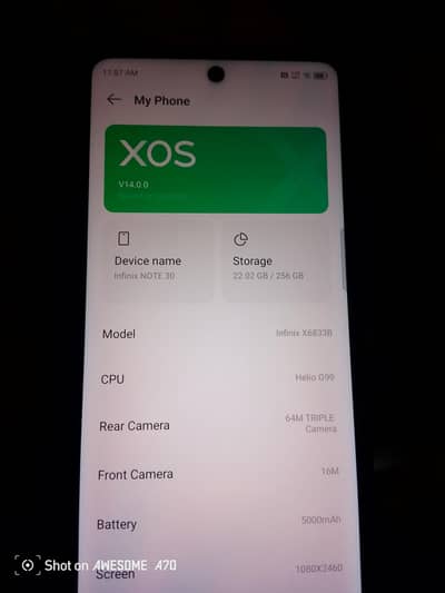 infinix not 30  8.256.  All okay  koi Esho nhi