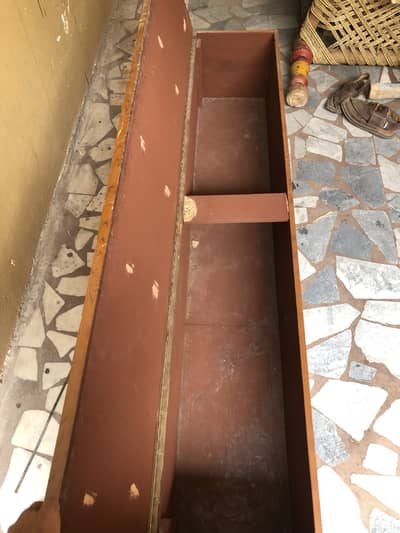 Storage cushioned wooden bench