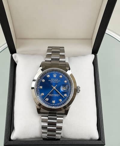 premium Blue Dial Luxury Watch | Stainless Steel | Excellent Condition
