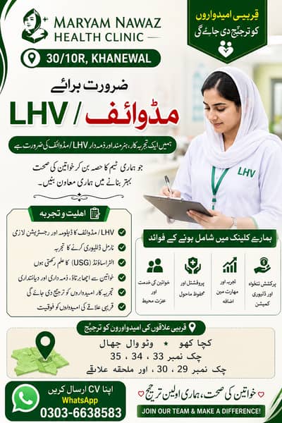 Qualified LHV/Midwife required