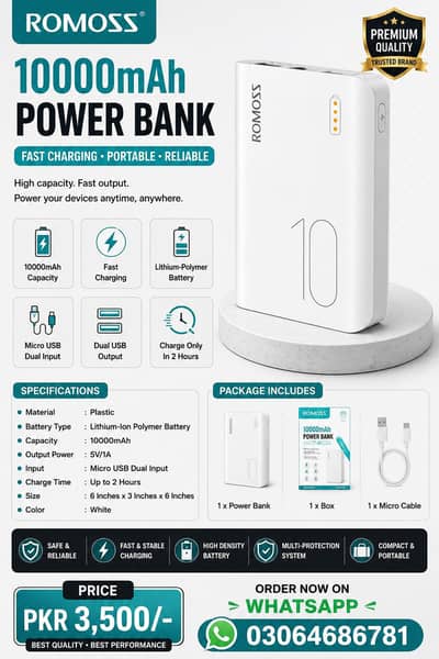10000mAh Fast Charging Power Bank