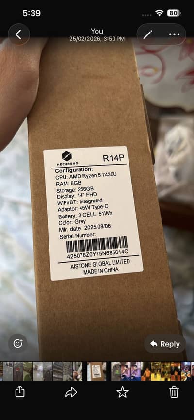 Mechrevo Laptop 8GB RAM 256GB SSD – Excellent 10/10 Condition