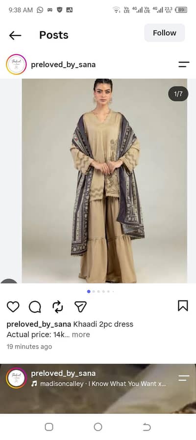 Brand New Khaadi 2-Piece Embroidered Dress - Size Small - Rs 7500