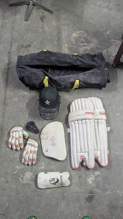Leather cricket kit without bat