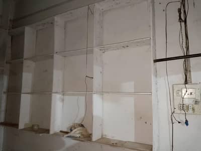 shelves and counter