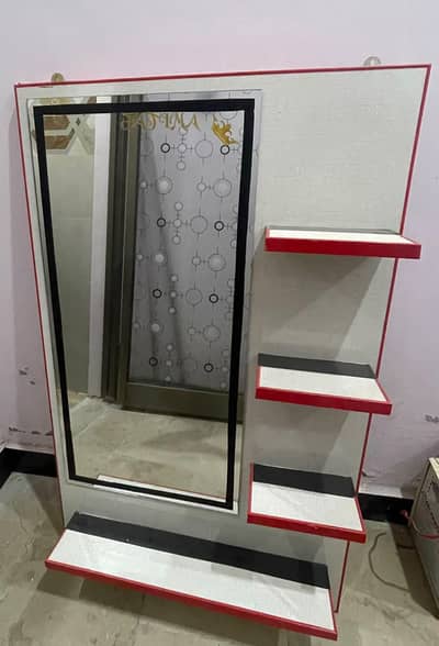wall hanging mirror with shelves