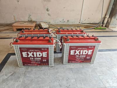 4x Exide TR2500 Tubular batteries - 230aH - 3 years used