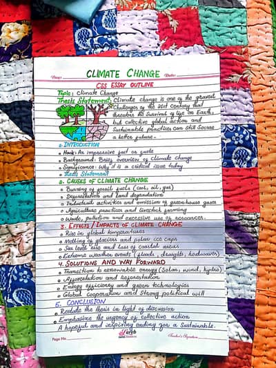 Handwritin CSS Essay outline - neat and colourful PDF