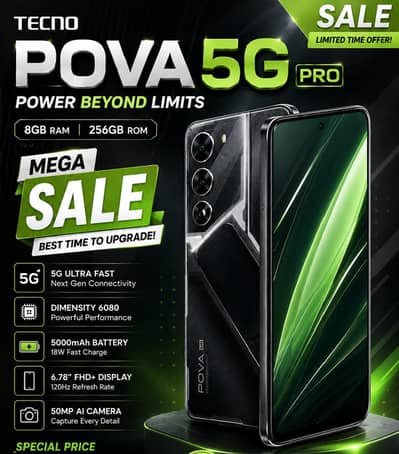 TECNO POVA 5G PRO — 8GB RAM / 256GB ROM 