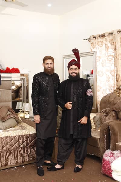 Black velvet Prince coat with khusa