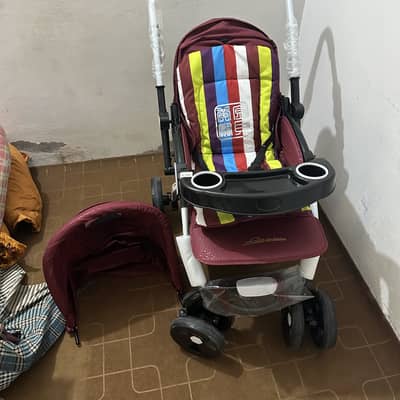 Imported Baby Stroller, Model-HT300 for Newborn Baby, Maroon