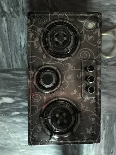 *Automatic 3-burner Sui gas stove with easy push-button