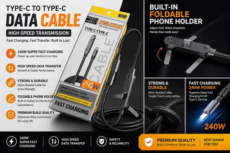 type c to type c cable and mobile stand 240 w