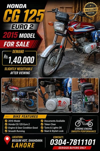 Honda CG 125 Euro 2 2015 Model
