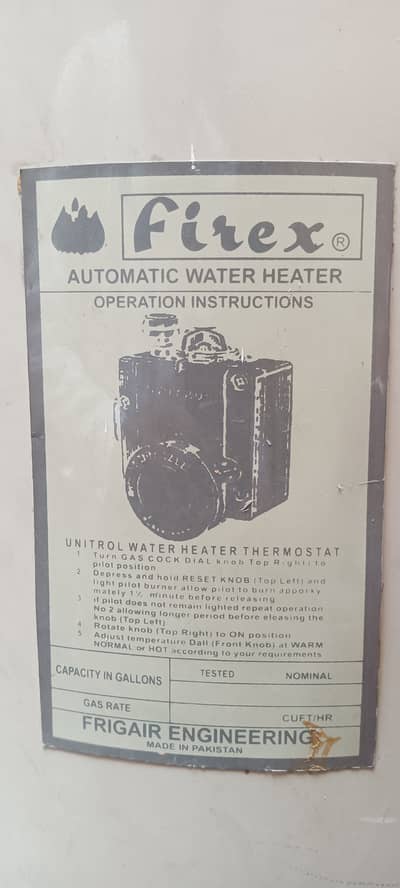 Firex gas geyser