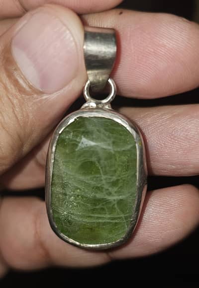 Genuine peridot silver Pendant