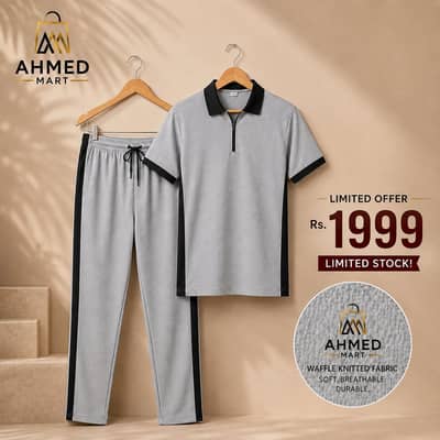 Men’s 2-Piece Tracksuit Set | Premium Waffle Fabric | Rs. 1999