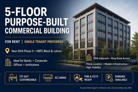 5-Floor Purpose-Built Commercial Building for Rent | Near DHA Phase 5