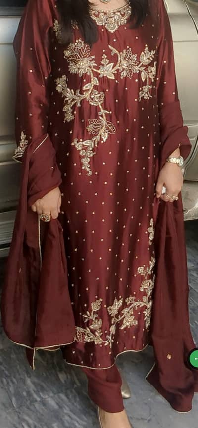 Elegant maroon dress