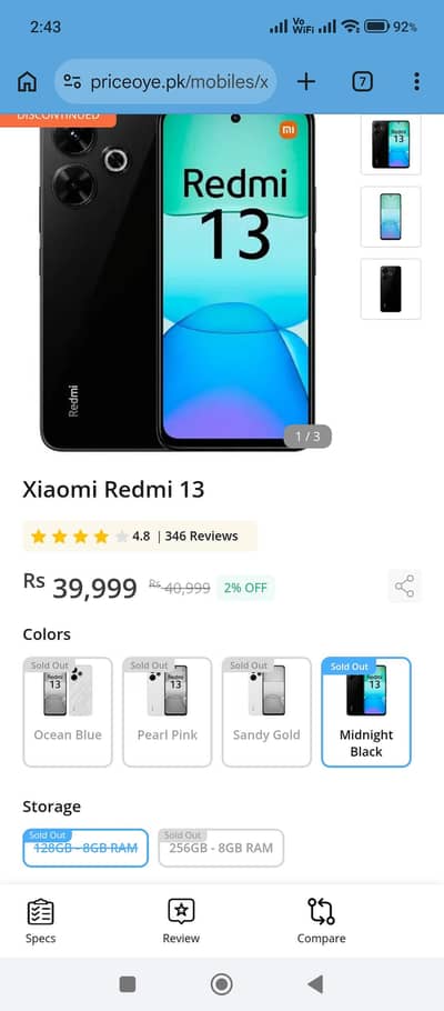 Xiaomi Redmi 13 8gb 128gn 03260616275