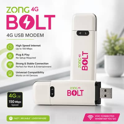 Zong 4G Bolt WiFi USB Modem | W03 | evo | Used