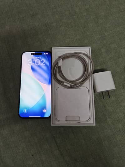 iPhone 15 Pro Max 256GB with Original Box Cable & Adapter