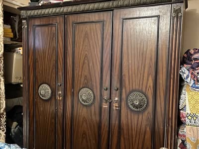 Bed and wardrobe
