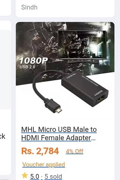 mhl adapter for Samsung, Sony Xperia.
