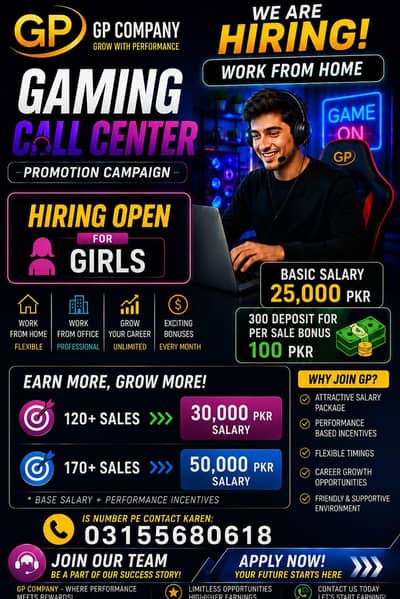 gaming promotion project. . . . work from home