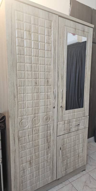 3-Door Wooden Wardrobe