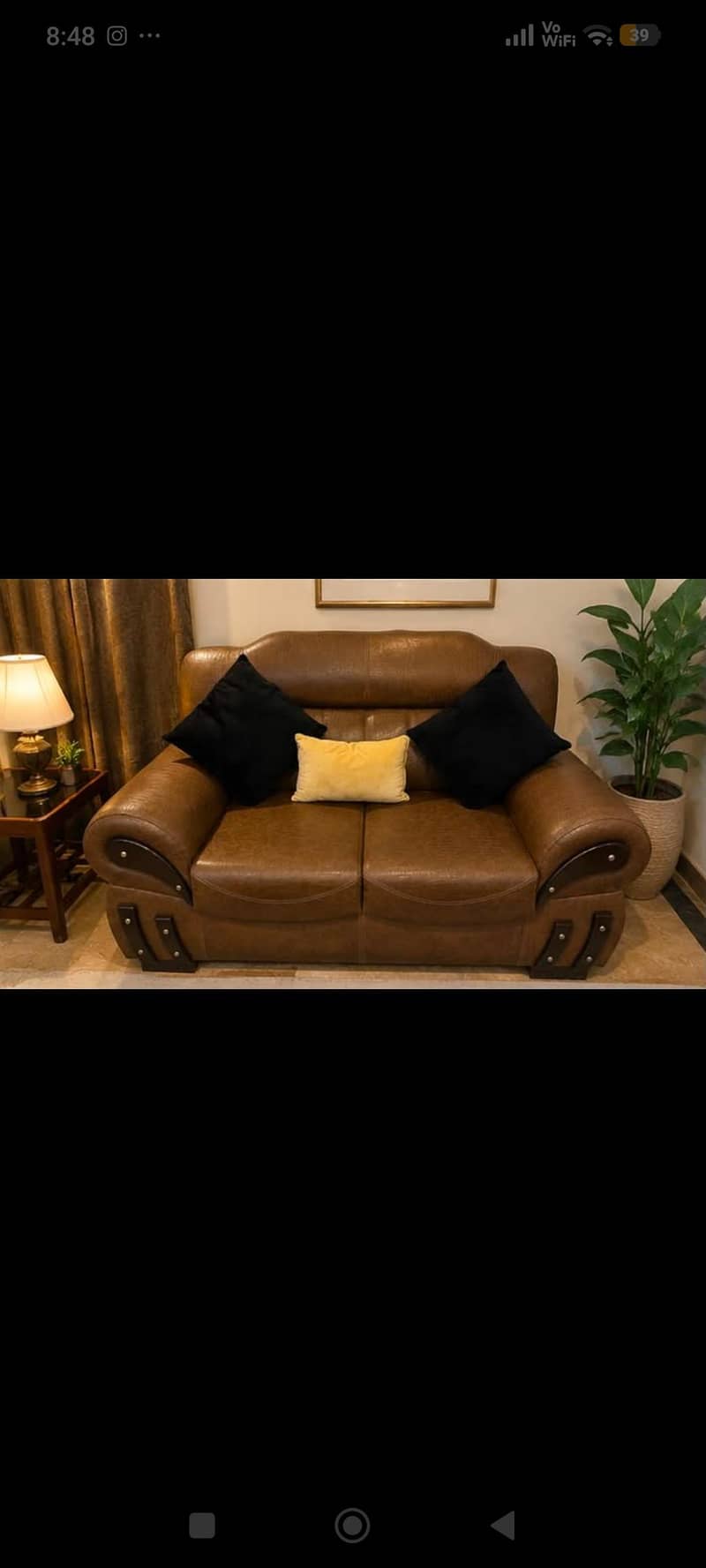 Brown Leather Sofa Set 1