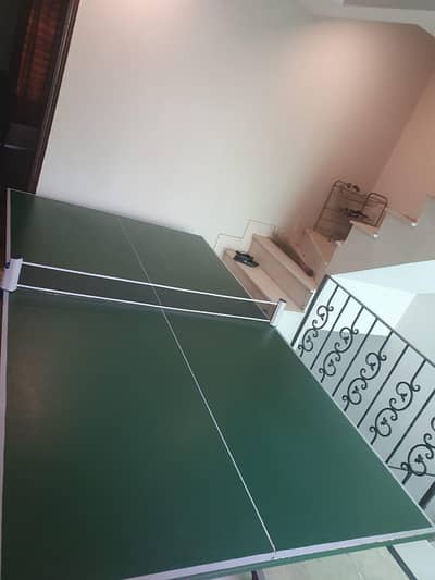 Full-Size Foldable Table Tennis Table with Wheels – Green Top