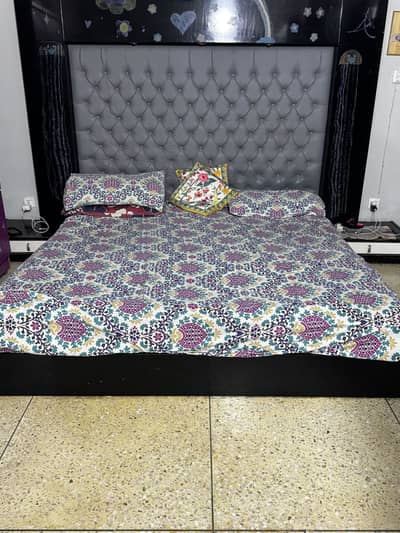 Bed with Mattress and Dresser