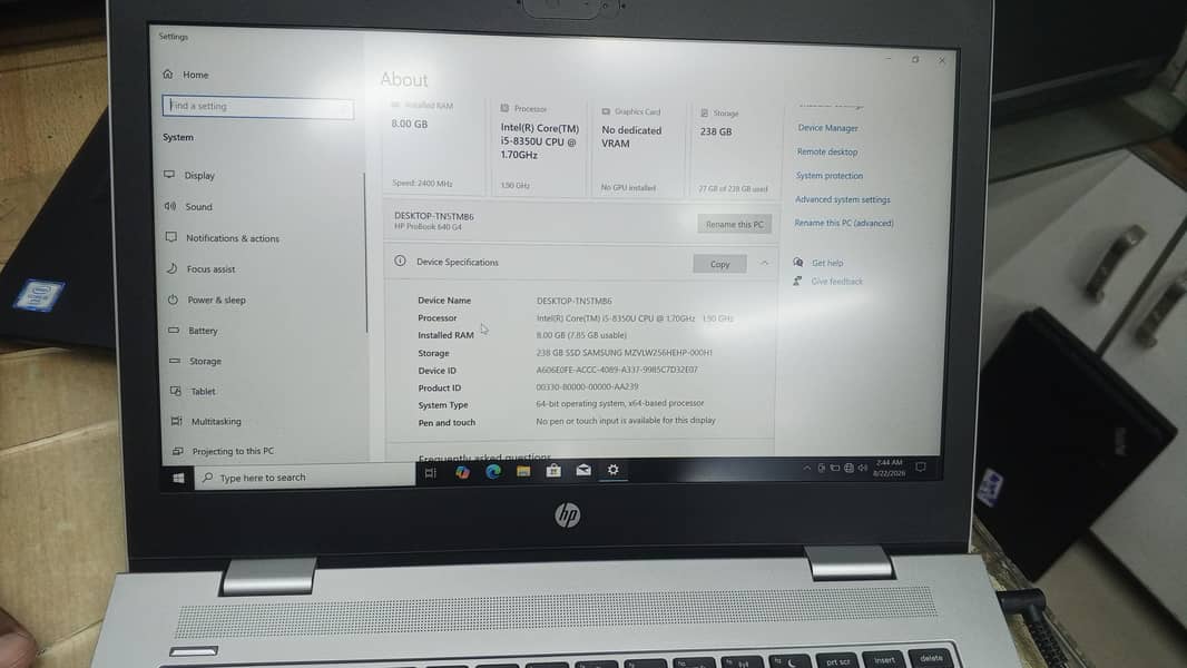 HP ProBook 640 G4 | Core i5 8th Gen | 8GB RAM | 256GB SSD 3