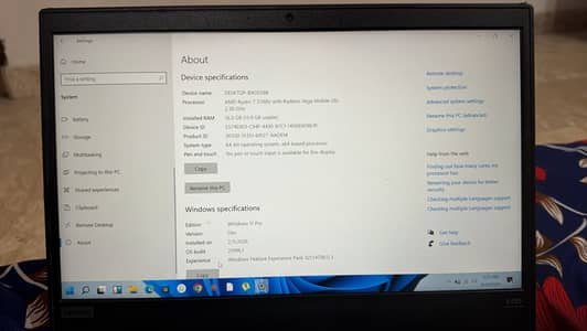 Lenovo Thinkpad Ryzen 7 3700u