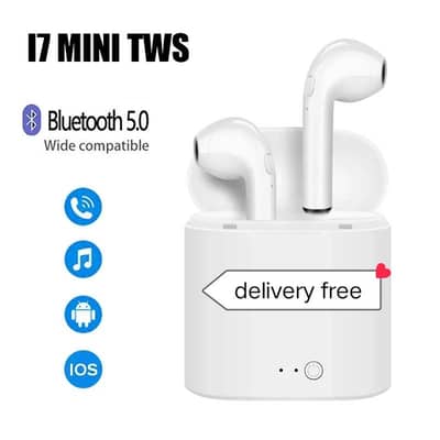 i7 Tws wireless Bluetooth Earbuds with charging case|stero aonud | bui