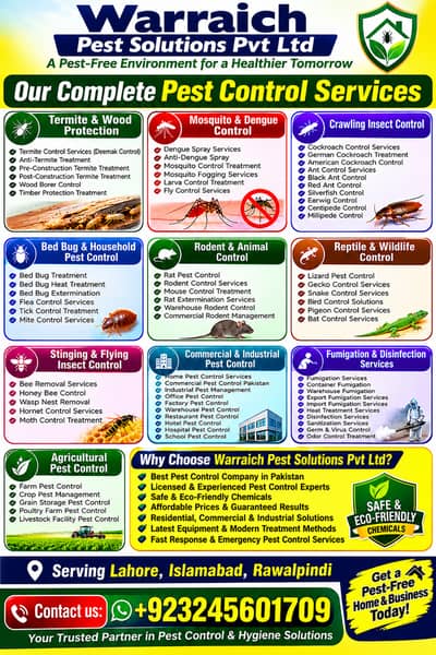 Deemak Control Services , Dengue& mosquitoes Spary , Pest Control