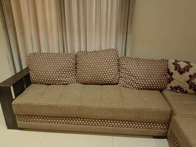 Urgent Sale L Corner Sofa 6 Seater with Cushions - Karachi