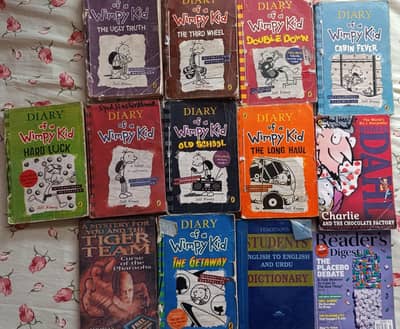wimpy kid book and a few other
