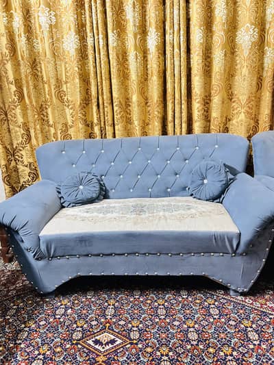 7 seaters sofa set in blue color