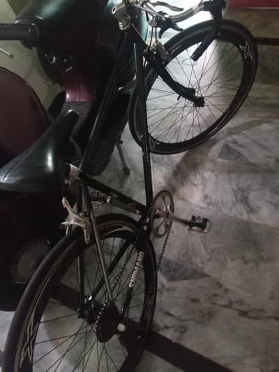 racing cycle with four brakes